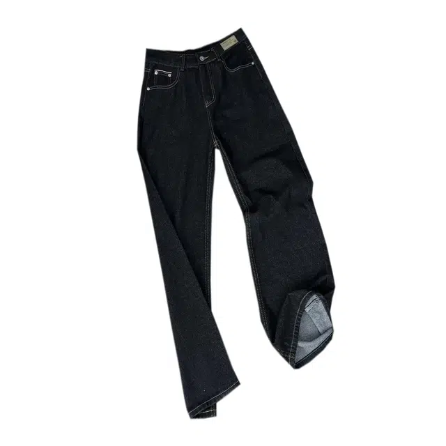 下层基础 秋季垂感宽松百搭时尚舒适简约牛仔裤 男女同款