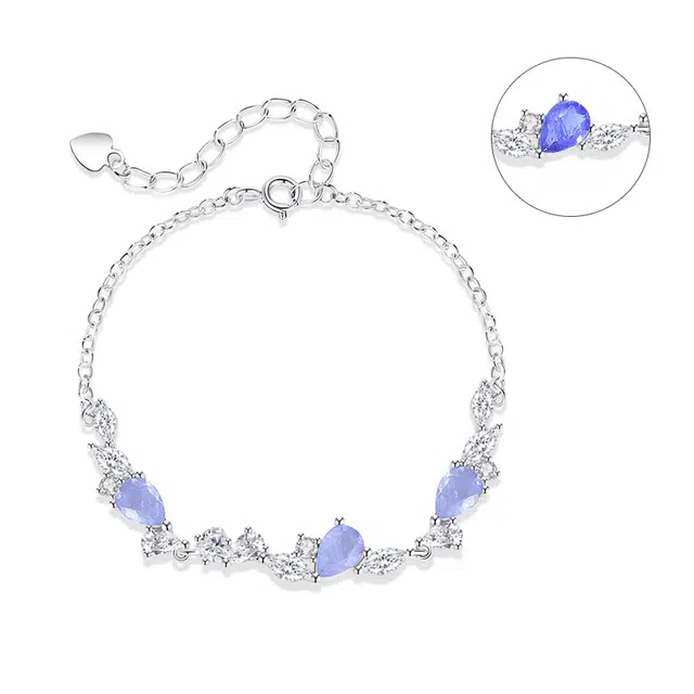 银千惠 在逃公主紫藤花满钻幸福恋爱手腕链 微笑满锆拼接彩锆镶嵌闪耀星河手饰 轻奢大气甜美小众百搭首饰 圣诞送礼女友生日 手链 女款