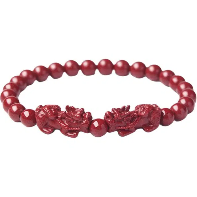 媚之吻 双貔貅 紫金砂 吉祥 再造辰砂朱砂 手串 男女同款情侣款