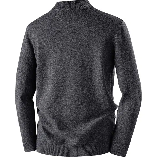 红豆 全羊毛重磅提花衫保暖打底针织衫圆领加厚秋冬百搭上衣毛衣 男款