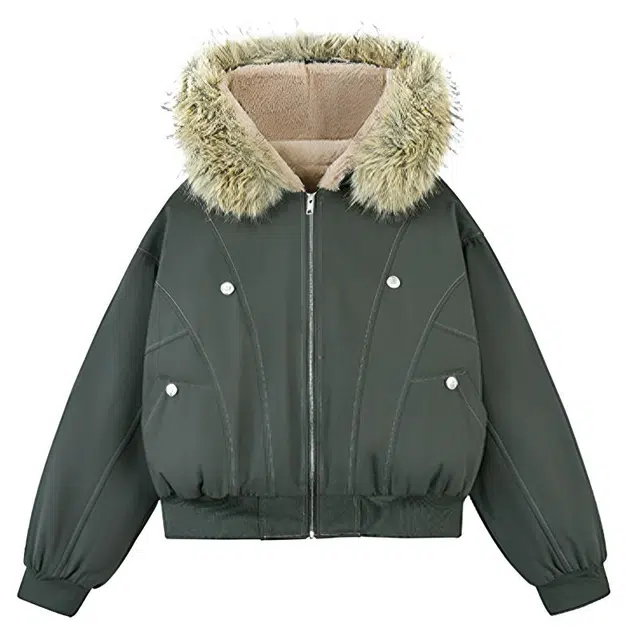 极限涡轮 美式复古高街小众座山雕毛绒宽松休闲百搭连帽棉袄夹棉外套棉服 男女同款