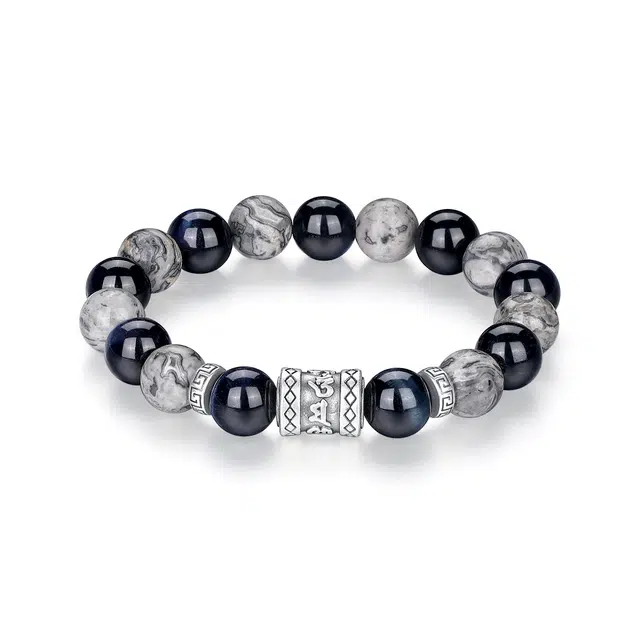 【事业有成I学业上岸】 七可 箴言转运新中式 六字真言圆满 国潮新中式国风设计 招财纳福转运珠有钱花通勤百搭#好运 地图石 手串 男款