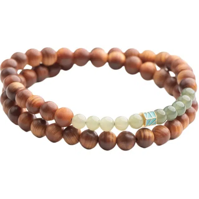 仙源 平步青云 转运珠新中式文玩圆珠 平安福 崖柏 木作手串  男女同款情侣款