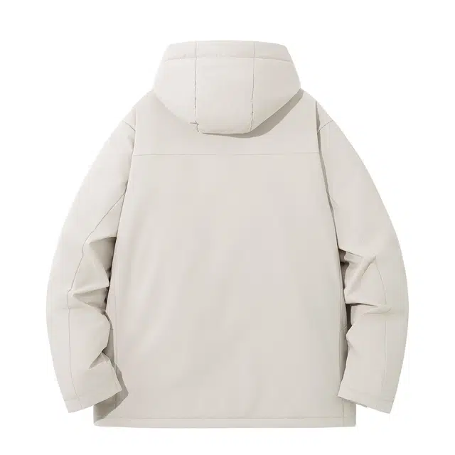 贵人鸟 暖行系列 简约品牌印花可拆卸防风连帽摇粒绒保暖内里工装加厚棉服外套 男女同款