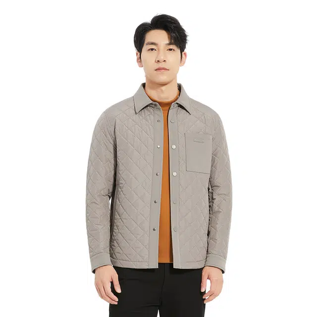 利郎 都市休闲翻领格子设计时尚潮流秋季夹克外套 男款