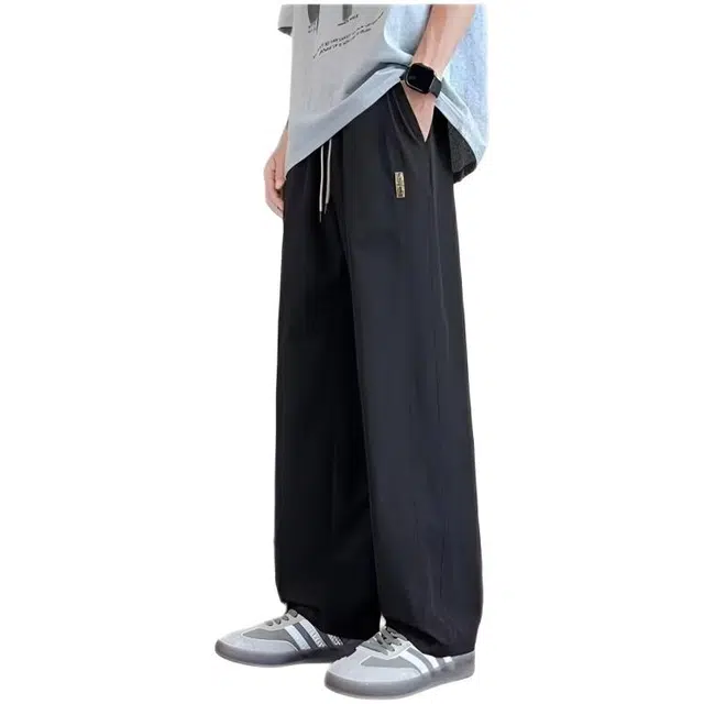 木木兔 美式垂感直筒宽松秋季工装裤薄款男士阔腿裤坠感休闲裤 男款