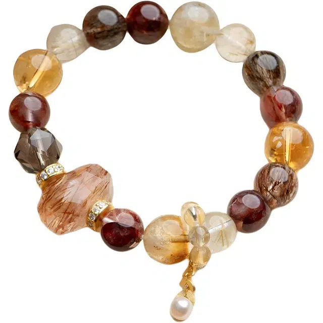 仙源 黑超七 日进斗金   国潮新中式能量磁场好运转运招财 诸事顺利 事业遇贵人 多色水晶 手串  男女同款情侣款