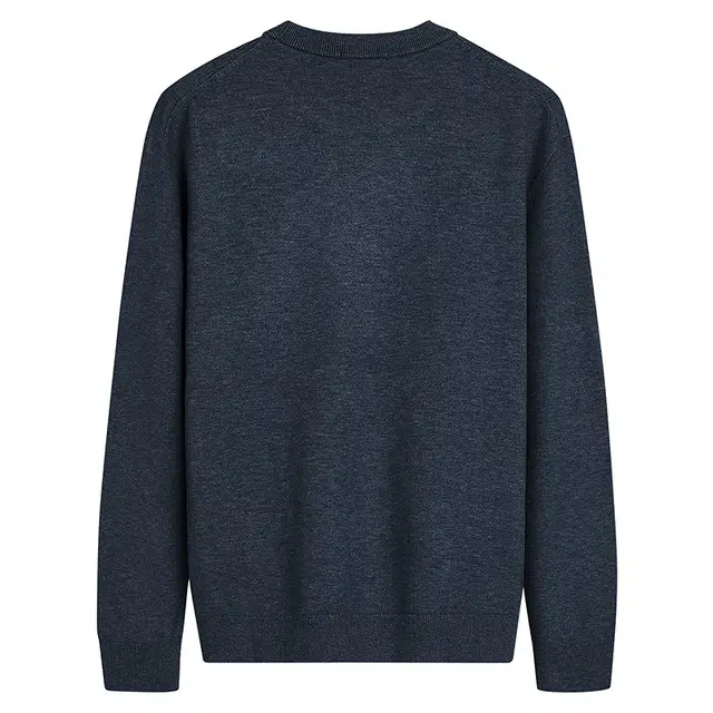 与狼共舞 基础简约时尚细腻柔暖亲肤舒适纯色百搭圆领针织加厚毛衣 男款