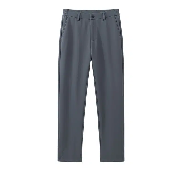 贵人鸟 乐活系列 抗皱微弹简约纯色百搭品牌印花商务通勤直筒西装裤 休闲裤 男款