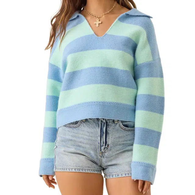 ALTAR'D STATE Stripe Polo Sweater Lyra Polo