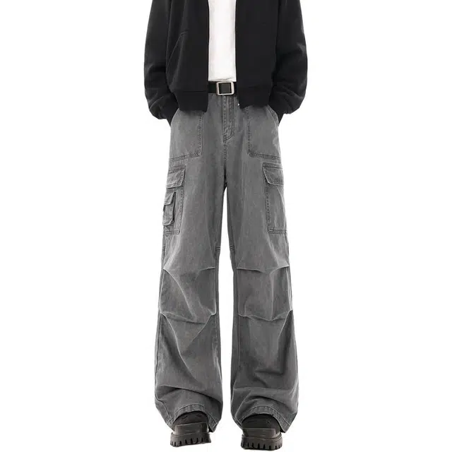 海尔斯 简约百搭高街美式舒适中腰宽松系带休闲裤 男款