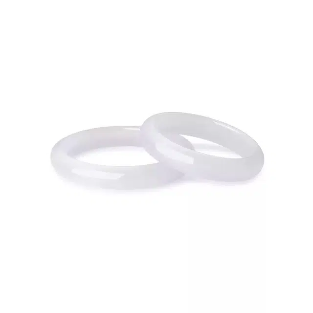 眰恦 温柔白 透亮 一步一响 叠戴正圈#好运天然 玉髓 手镯 女款