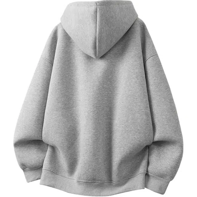 北欧攻略 美式高街复古风早秋宽松百搭连帽开衫外套卫衣 男女同款