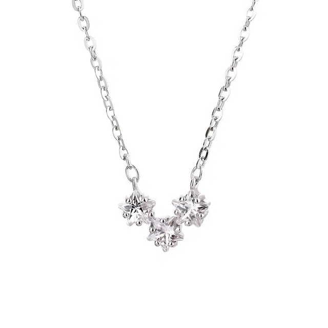 【纯银999】 京华录 星之物语 小行星轻奢小众设计 一闪一闪五角星锁骨链 在逃公主恋爱告白浪漫礼盒百搭吊坠 锆石 足银项链 女款