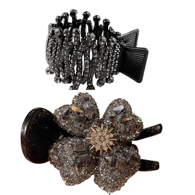 左欧 半扎发头饰法式轻奢水钻 合金 发夹 女款