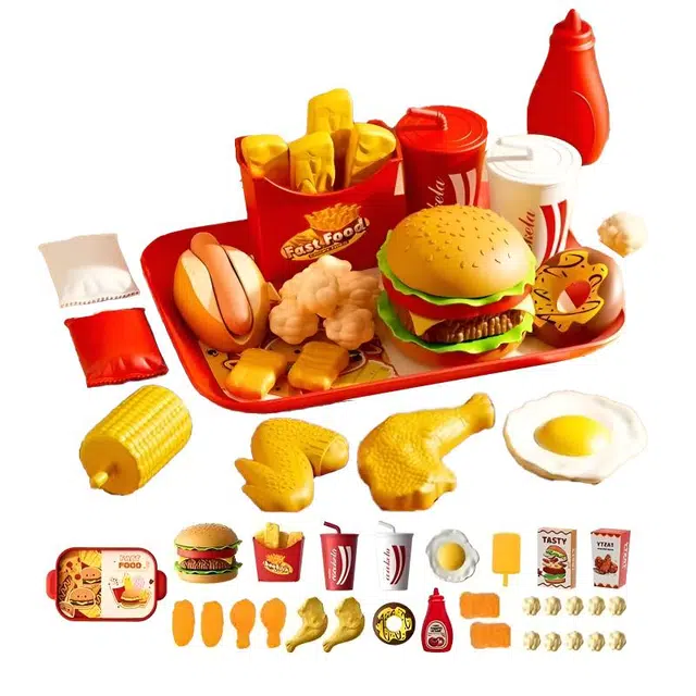 馨枕居 益智快餐汉堡生日仿真炸鸡薯条披萨套餐 过家家玩具