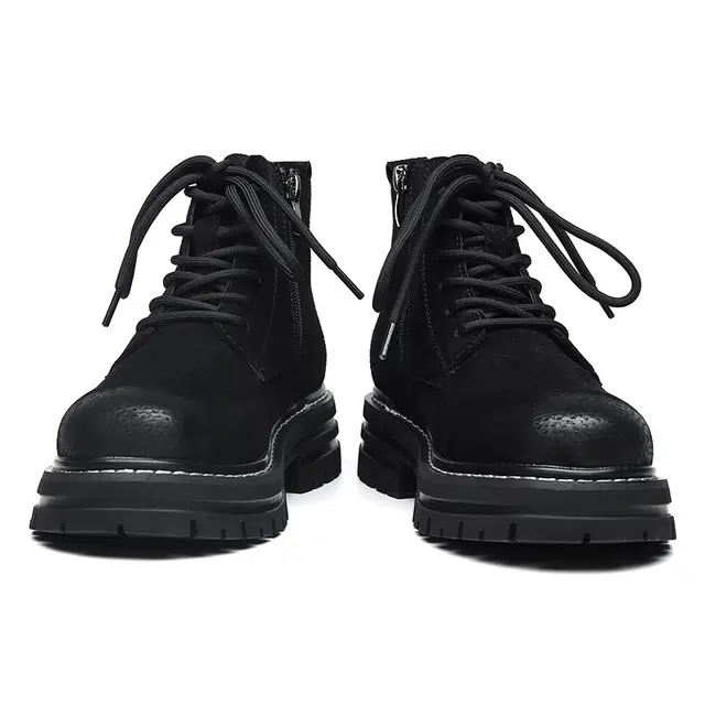 复古时尚英伦风户外登山休闲高帮防滑耐磨工装靴 及踝 经典马丁靴 男女同款