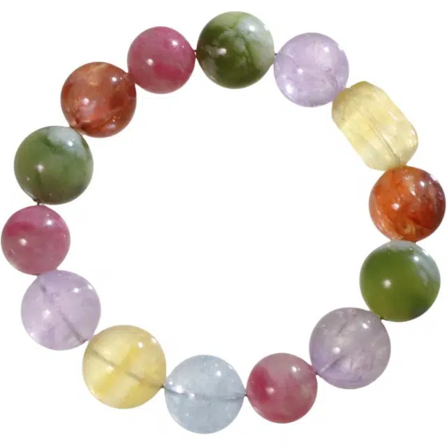 千叶珠宝 「虹霓叠彩·异珠缀梦」彩色多巴胺 甜美活力元气旺人缘转运 新中式国潮小众轻奢设计款#好运天然 多色水晶 手串 女款