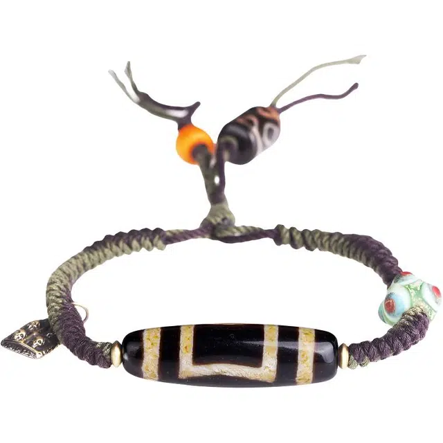 豆蔻时光 新中式藏式手工编织吉祥平安佛系 玉髓 手链 男女同款情侣款