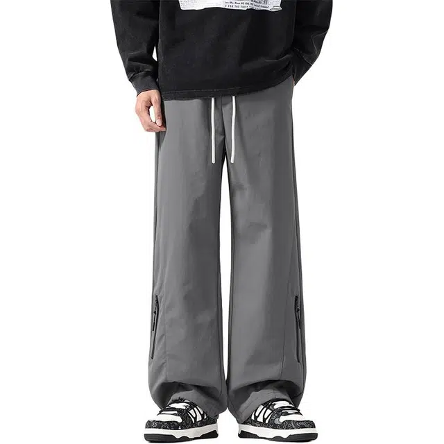 海尔斯 简约纯色舒适百搭美式复古休闲裤 男款