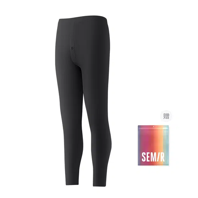 森马 柔软磨毛绒感打底内搭防寒舒适保暖裤 男款