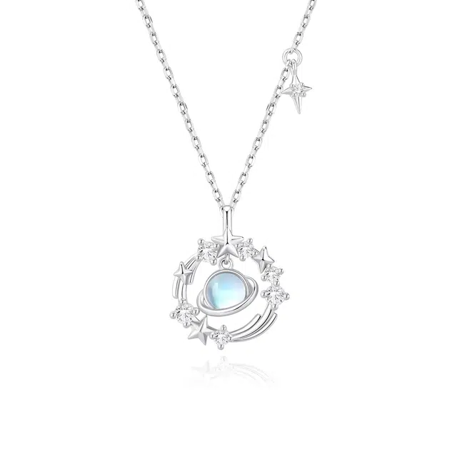 【爆闪！！】 珍·尚银 中国黄金 星球环游系列 轻奢小众设计吊坠 日常简约百搭温柔气质高级感 告白生日纪念日锁骨链礼赠 琉璃 项链 女款