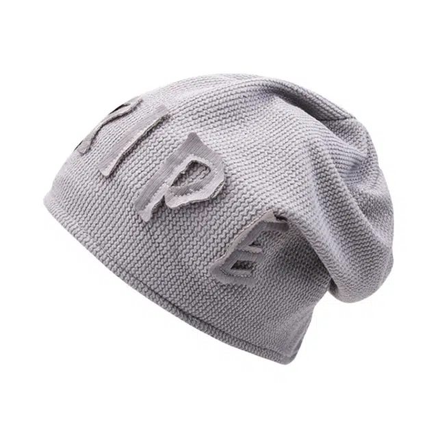 浪莎 日系简约纯色包头帽子大头围显脸小冷帽复古百搭针织 聚酯纤维 绒线帽 男女同款情侣款