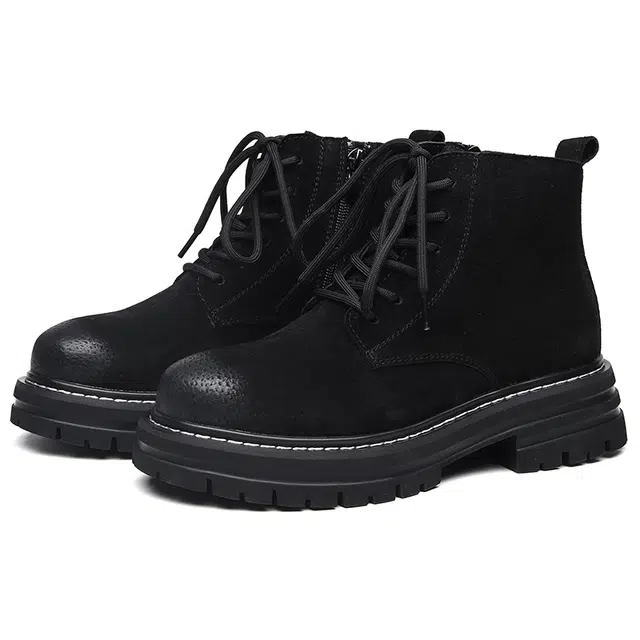 复古时尚英伦风户外登山休闲高帮防滑耐磨工装靴 及踝 经典马丁靴 男女同款