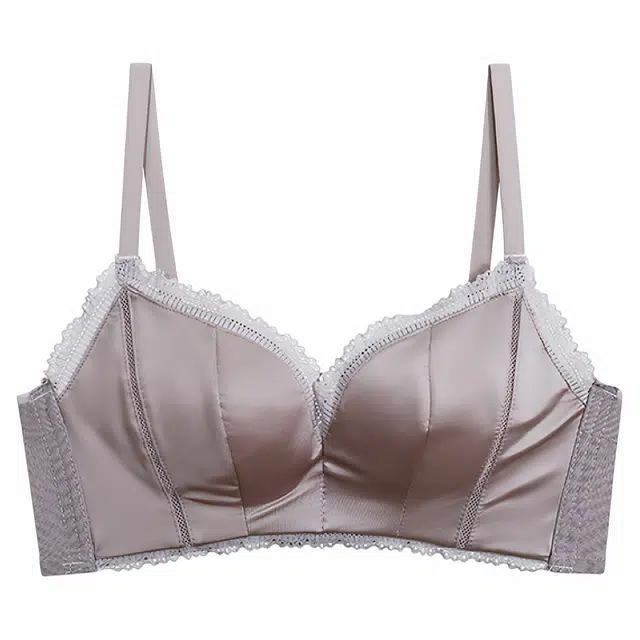 潞优野 高级感无痕缎面光面内衣女软钢圈调整型防下垂收副乳上托小胸聚拢罩文胸 女款