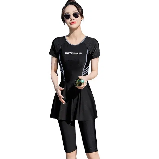 淑好百 显瘦保守分体小清新风格泳装裙 女款