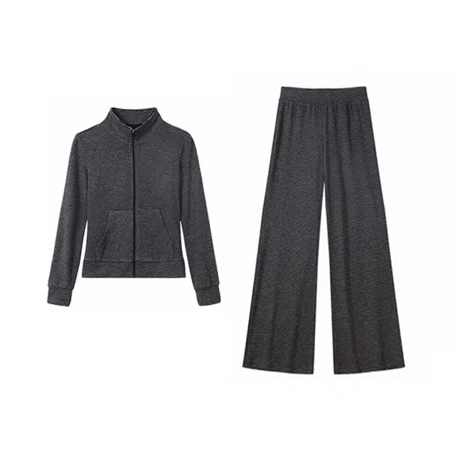 卡路莉 通勤百搭时尚长袖上衣百搭长裤休闲套装 女款