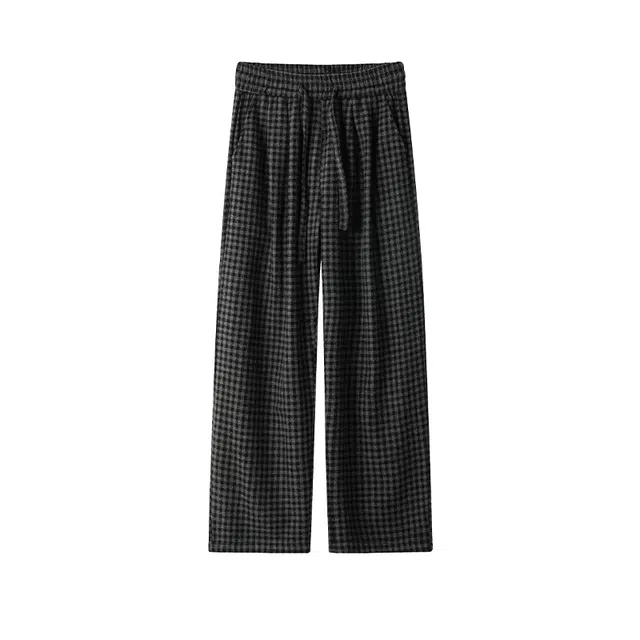 海尔斯 百搭潮流格子直筒休闲裤 男款