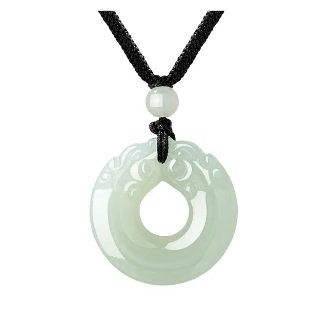 爱骊 福运貔貅平安扣 招财进宝 福气满满国潮吞金兽好运新中式民族风优雅高级设计感时尚百搭可调节编绳 琉璃 项链 男女同款情侣款