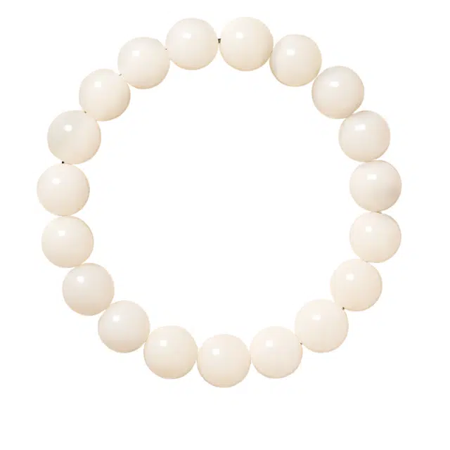 仙园韵 甄选用料灵物有形禅心无界精致优雅简约招财纳福转运圆珠文玩盘玩念珠佛#好运 白玉菩提 手串 男女同款情侣款