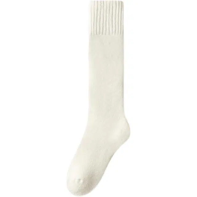 妮轻 加绒加厚长筒保暖纯色简约中筒袜 男款