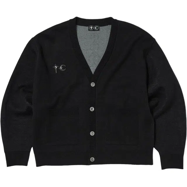 THUG CLUB FW25 FW25 TC Bone Knit Cardigan logo