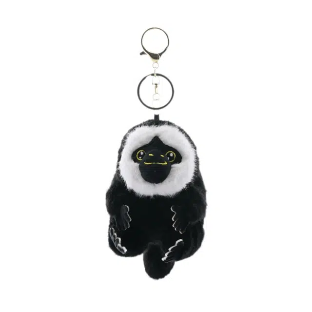 心水好物 呆萌潦草白面僧面猴杜杜毛绒玩具钥匙扣丑萌公仔包包 聚酯纤维 挂件 男女同款情侣款