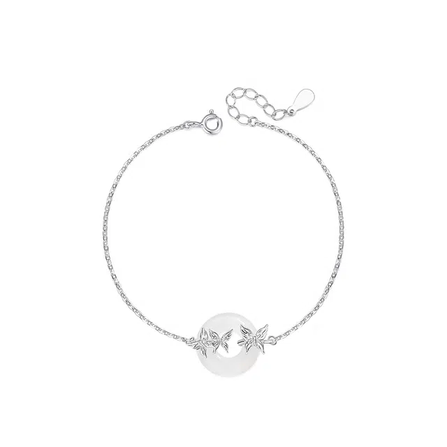 【招财福蝶 接!】 周大生 甜心千金在逃公主甜心蝴蝶平安扣 甜美浪漫约会甜蜜告白 设计明星礼盒#好运 天然 玉髓 手链 男女同款情侣款