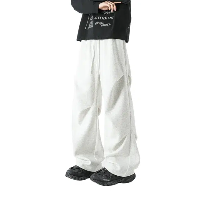 加荣 美式街头褶皱设计宽松垂感工装裤户外徒步登山防水防风青少年帅气学生潮流慵懒感休闲裤 男女同款