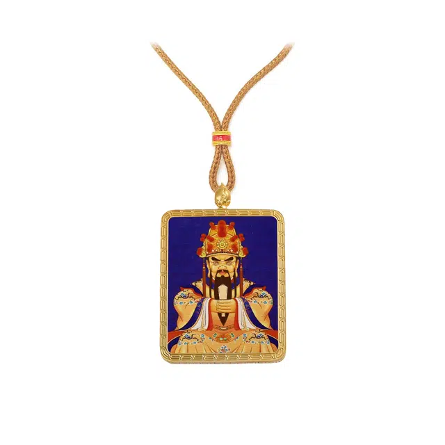 【百无禁忌百财来】 玉临门 时来运转国风五爷唐卡藏式财神吊坠 藏传佛教护身符能量#好运 合金 项链 男女同款情侣款