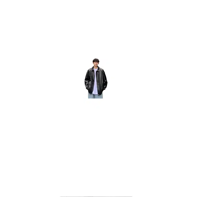 零氏 美式复古教练飞行纯色翻领宽松休闲皮衣 男女同款