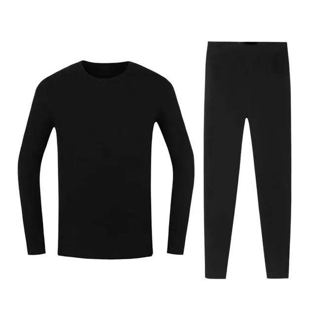 潞优野 舒适亲肤纯棉加绒加厚防寒打底小圆领棉毛衫秋衣秋裤保暖套装 男款