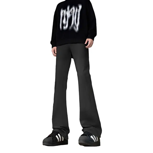 周同学 周杰伦 美式复古基础款高街水洗做旧废土风舒适亲肤高级感显高显中腰加绒可选宽松休闲通勤直筒垂感弯刀微喇牛仔裤 男女同款