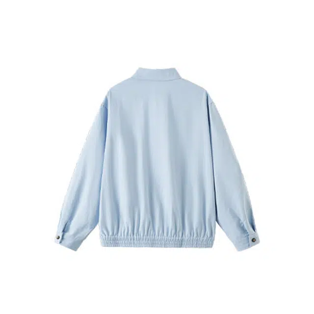 欧路得 美式哈灵顿立领男潮牌秋季宽松简约刺绣情侣百搭休闲外套夹克 男款