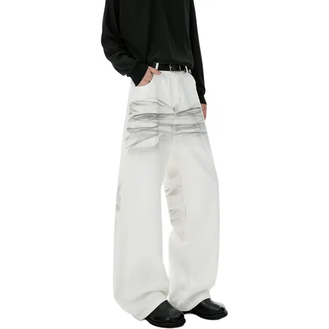 拓菲  美式男秋季宽松直筒裤潮牌重工裤子牛仔裤 男女同款