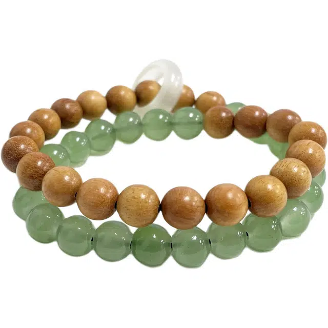 琉堇 环环相扣古风时来运转考试考研上岸平安扣佛珠 中式跑环念珠好运 黄金檀 手串 男女同款情侣款