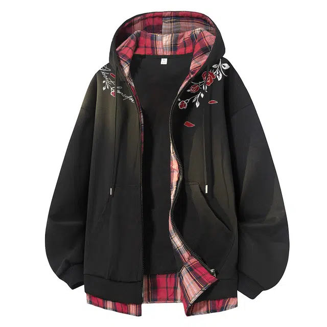 Lonsdale Vintage Plaid Floral Sweatshirt