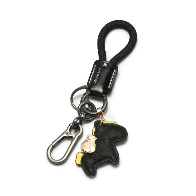 如花梦 牛皮创意汽车链圈真皮手工编织包 皮质 钥匙扣 男女同款情侣款