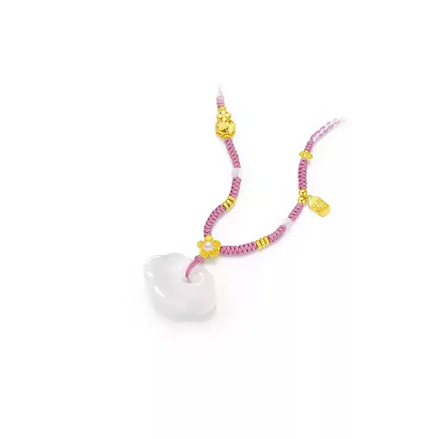 眰恦 如意平安扣 新中式小众设计 搭配汉服旗袍 甜美好运天然 玉髓 项链 女款