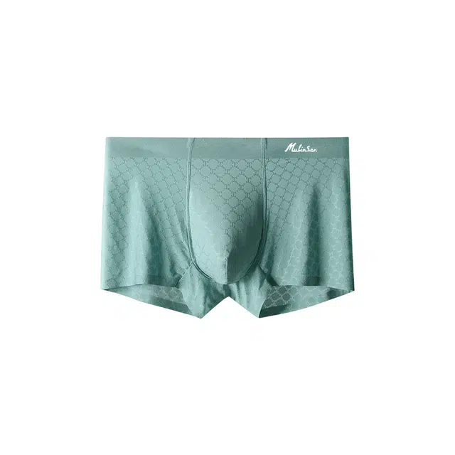 木林森 透气清爽亲肤舒适丝滑高弹无痕中腰吸湿排汗运动休闲居家平角内裤 男款 一条装